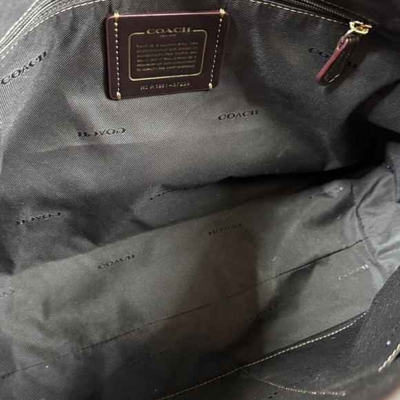 Coach Brown Signature Canvas Tote with Dark Brown Trim EUC - Picture 14 of 16